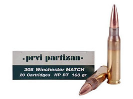 Prvi Partizan Ammunition 308 Winchester 168 Grain Match