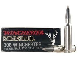 Winchester Supreme Ammunition 308 Winchester 168 Grain Ballistic Silvertip